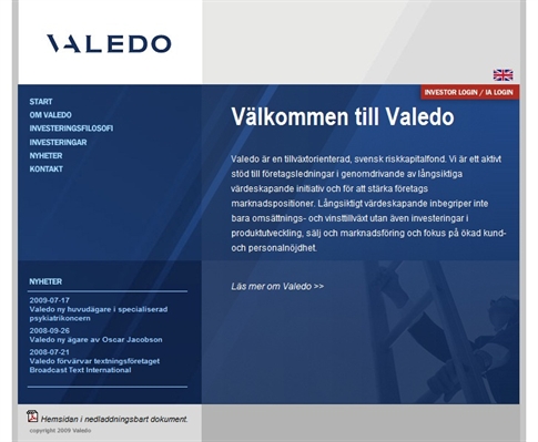 E-handel siten valedopartners.se