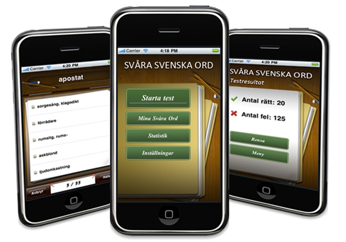 Svenska svåra ord - iphone applikation